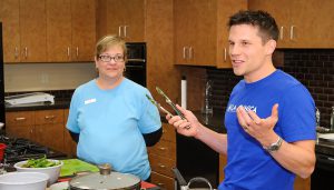 healthcare provider teaches cooking class